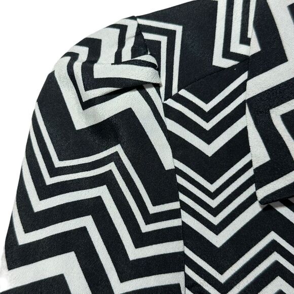 Missoni For Target Zig Zag Black White Long Sleeve Button Up Blouse Women Small - Picture 6 of 9